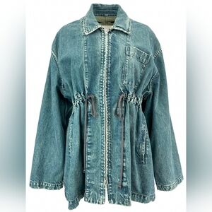 Sz 38(6) NWT $980 Song for the Mute gathered jacket in washed denim